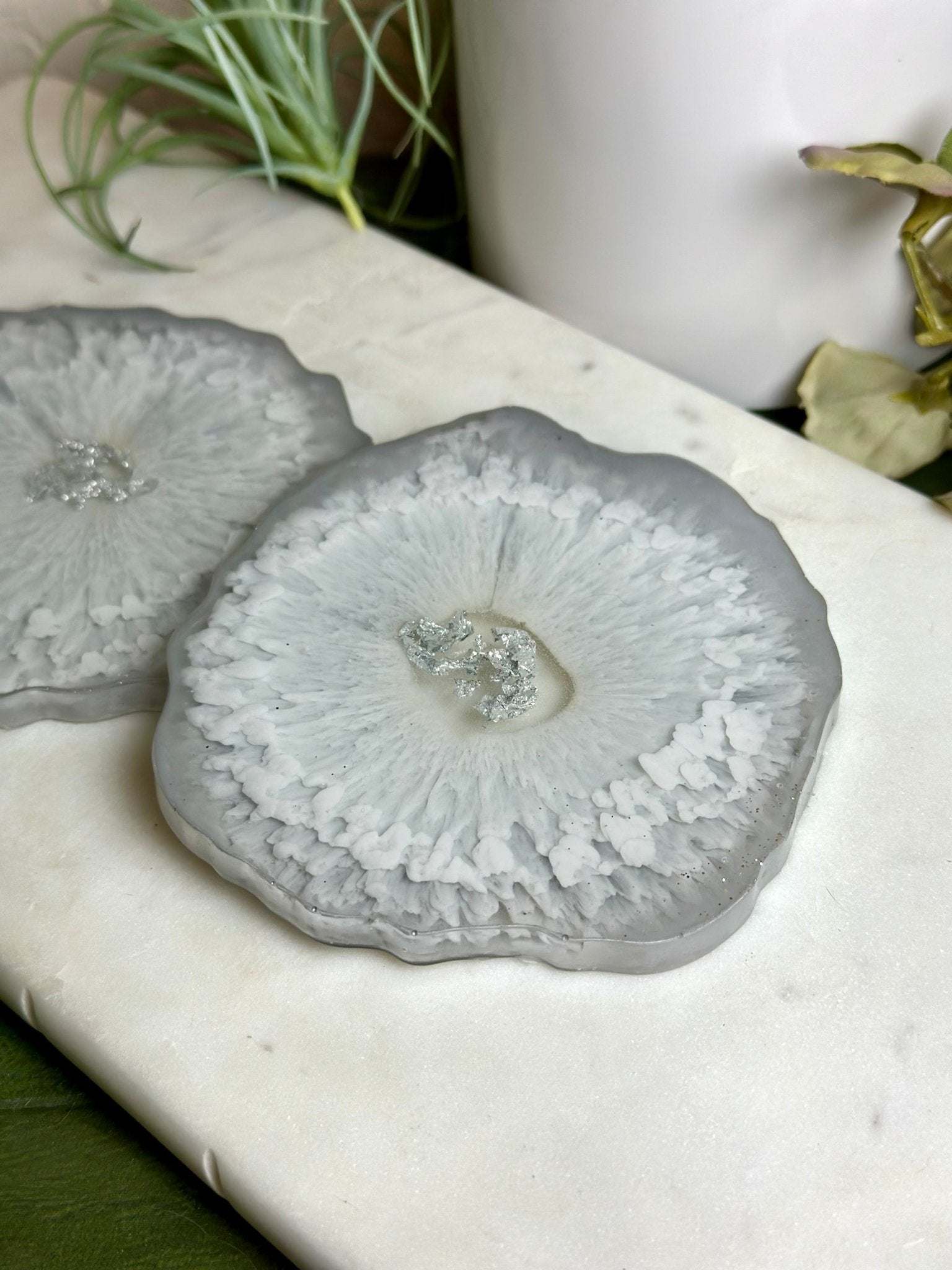 Grey + Silver Coasters - Bragg About It Artistry