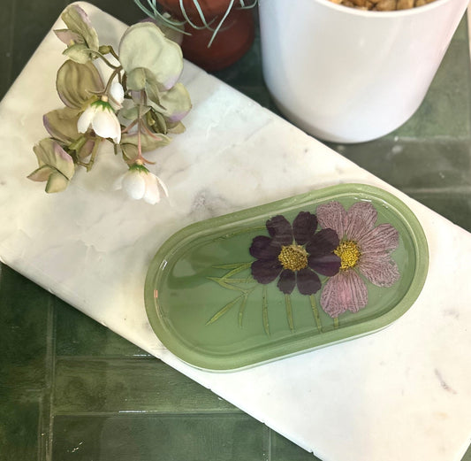 Purple Floral Oval Tray - Bragg About It Artistry