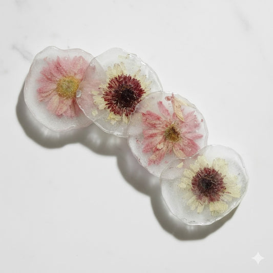 Milky Floral Coasters - 4 PC