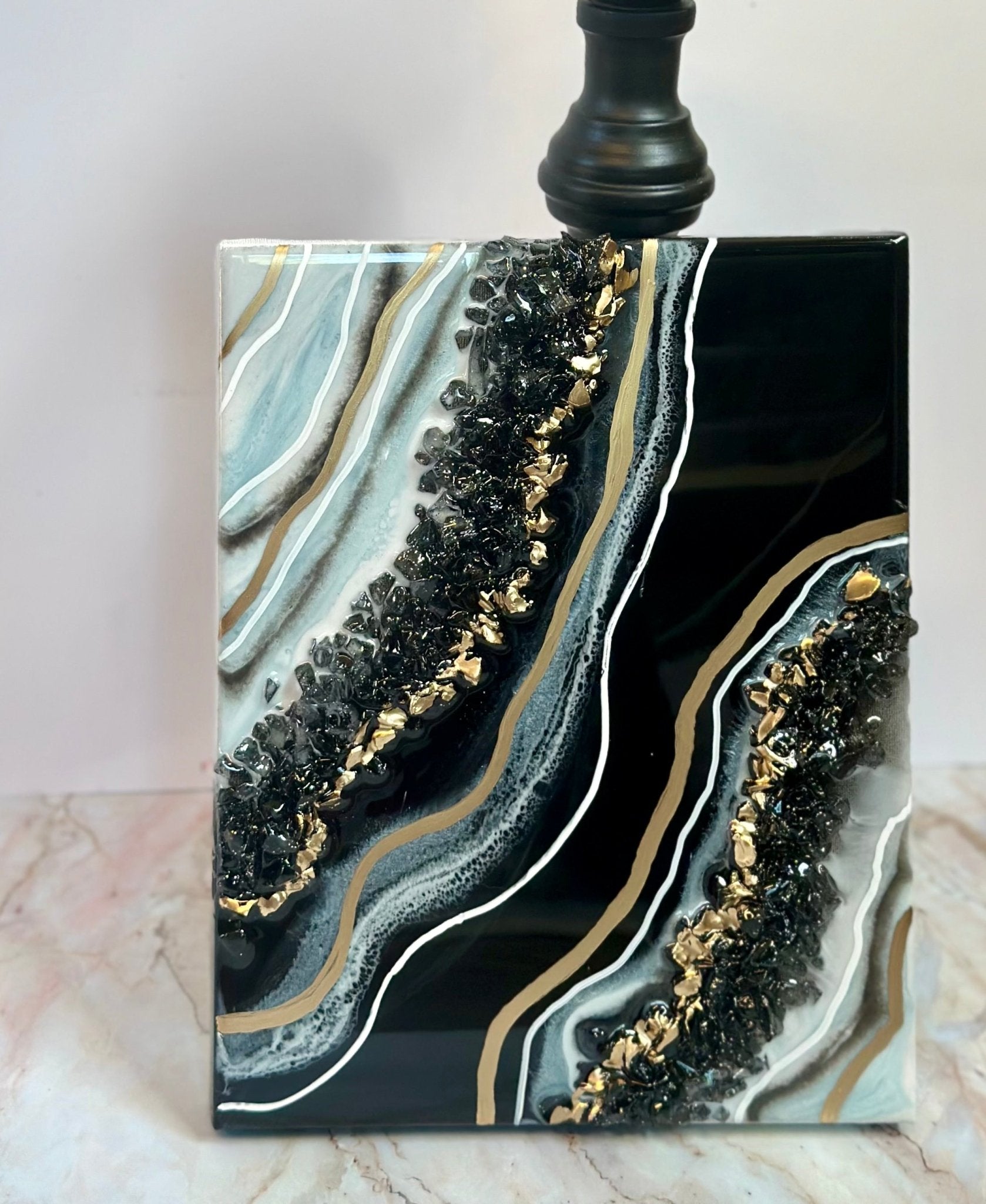 Black and Slate Blue Geode - Bragg About It Artistry