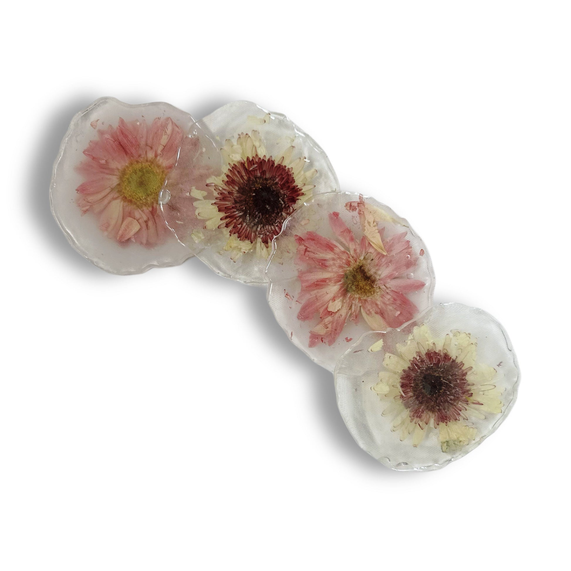 Milky Floral Coasters - 4 PC - Bragg About It Artistry