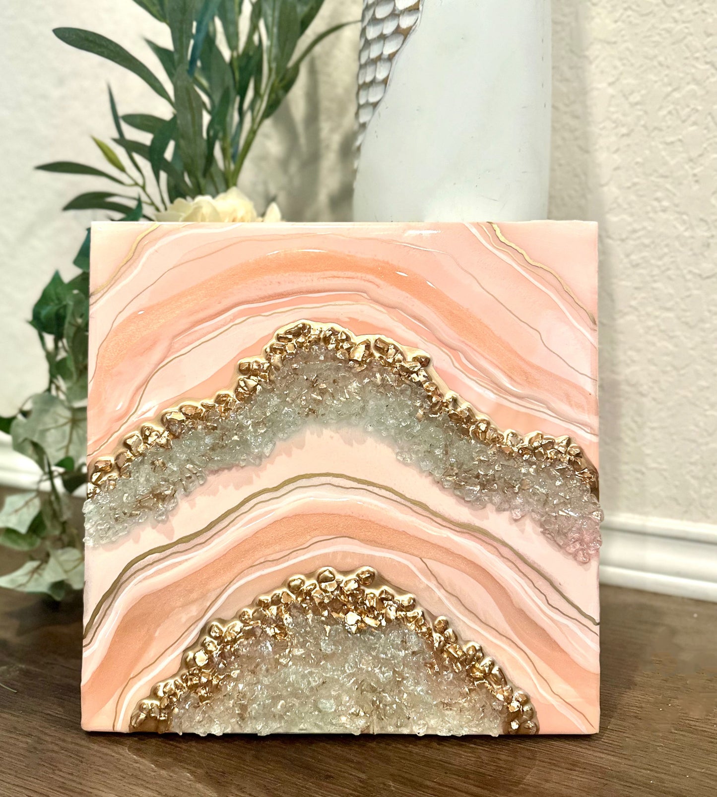 Pastel Pink Geode Art - Bragg About It Artistry