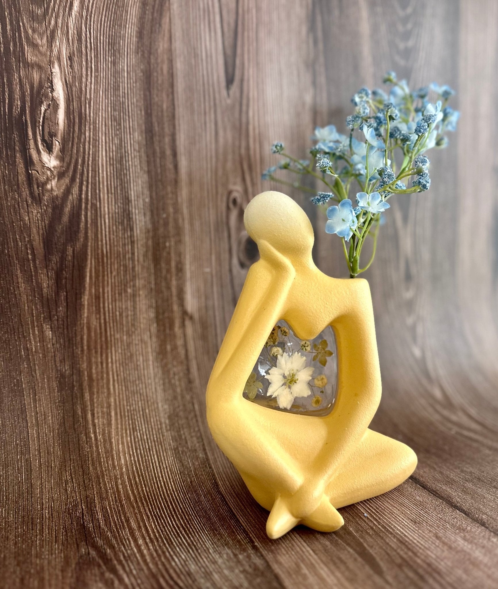 Posing Yellow Person Vase - Bragg About It Artistry