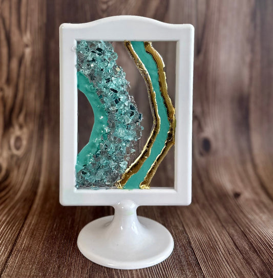 Standing Teal Geode - Bragg About It Artistry