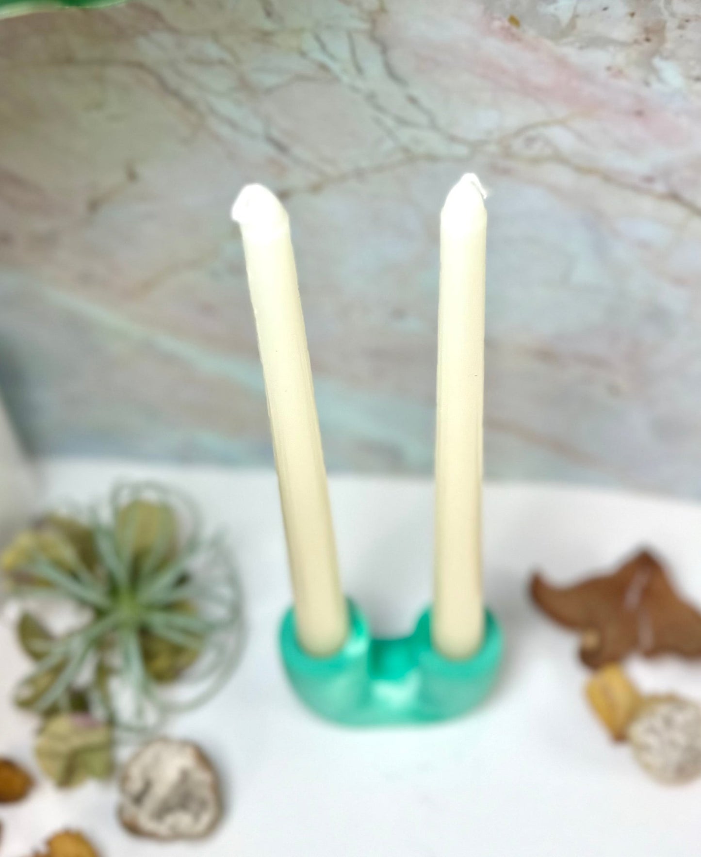 Teal Concrete Candle Holder - Bragg About It Artistry