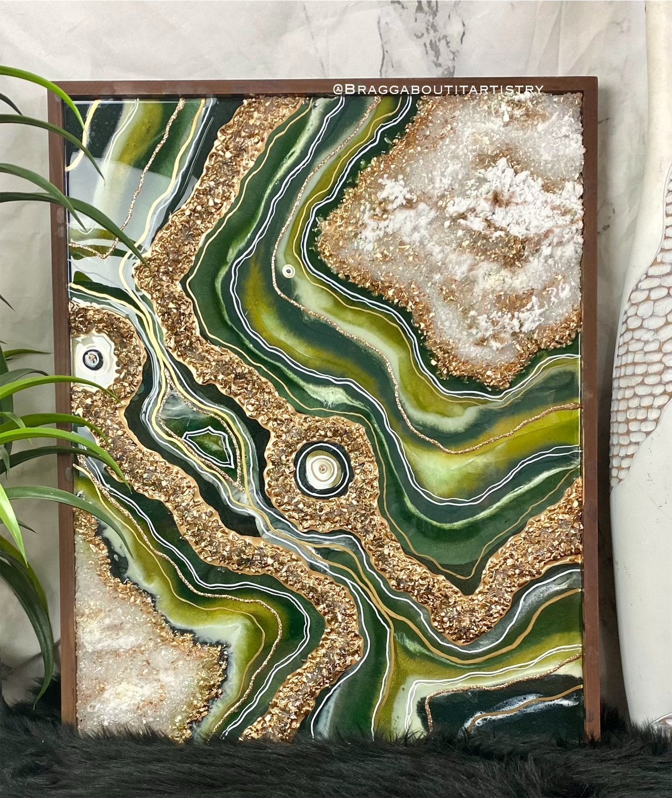 Geode in Forest Green - Bragg About It Artistry