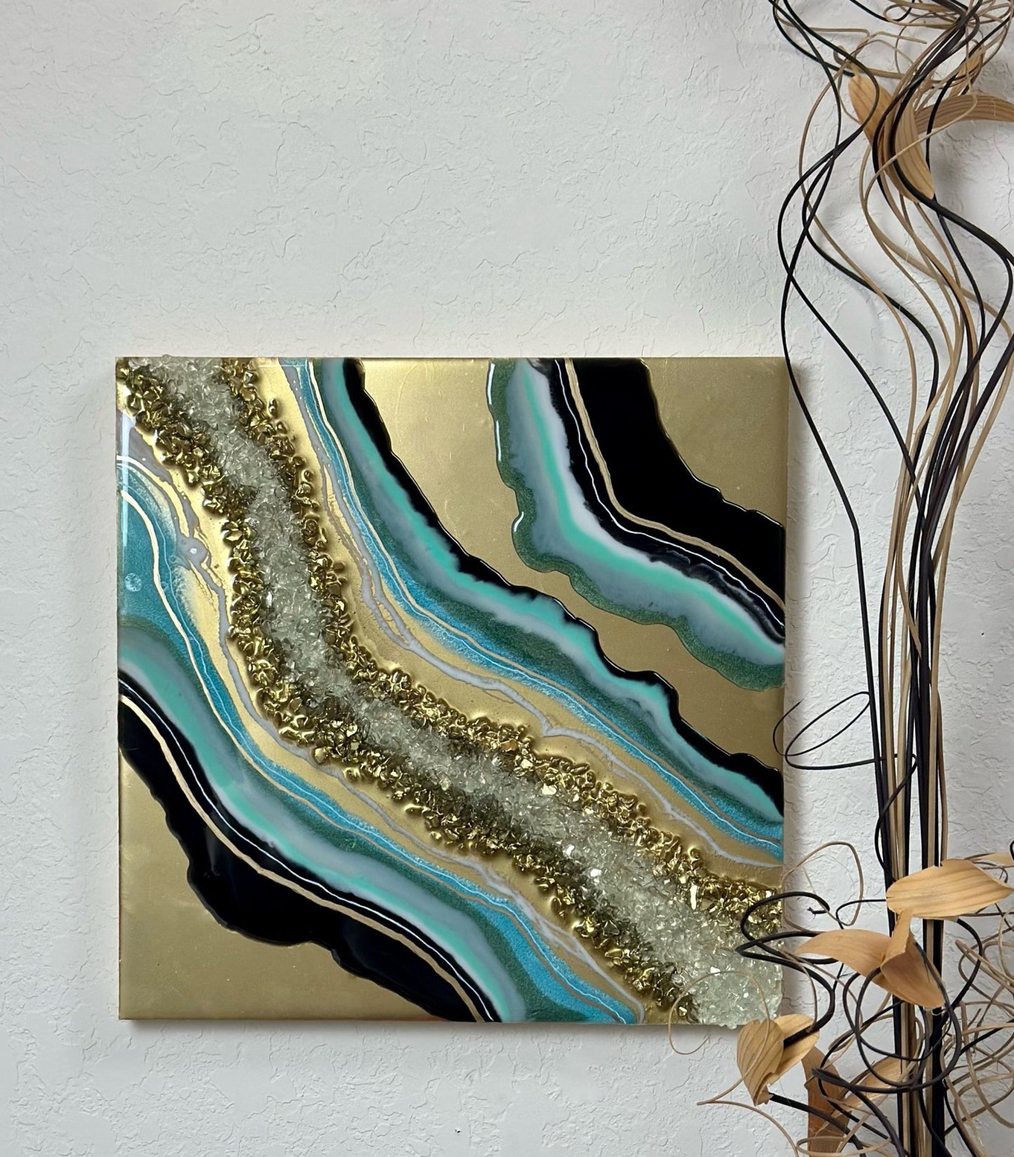 Geode in Teal + Black - Bragg About It Artistry