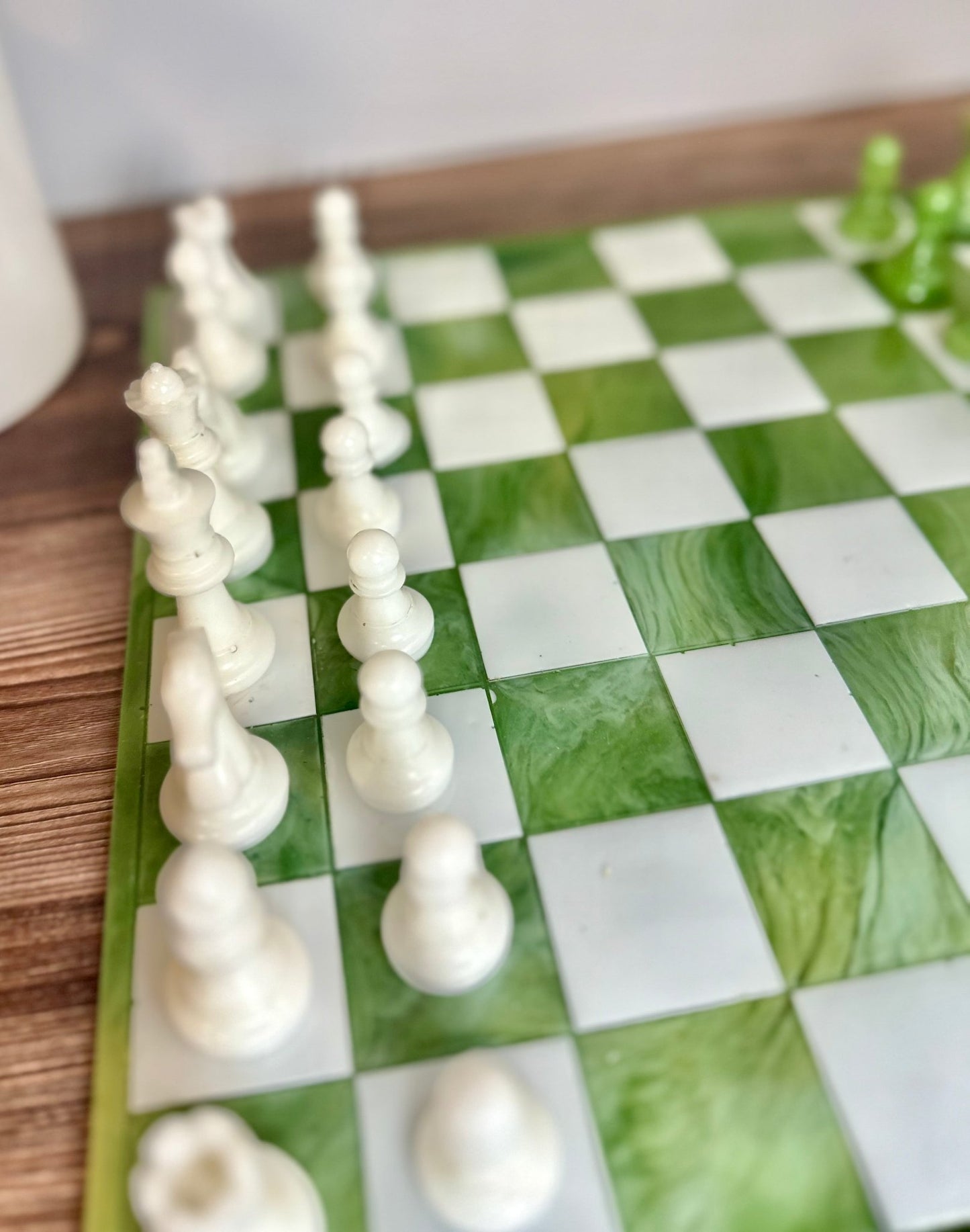 Green Marbled Chess Set - Bragg About It Artistry