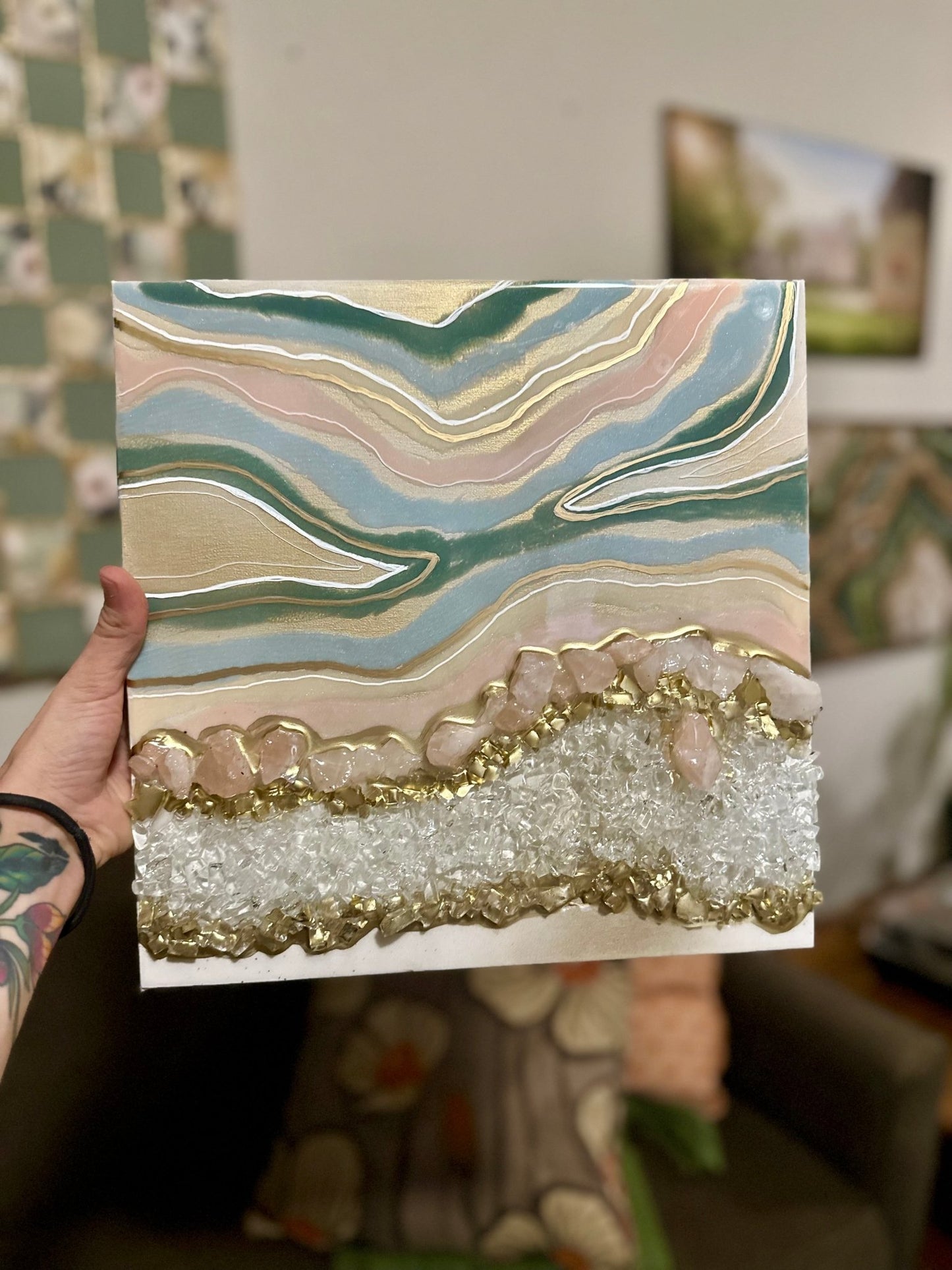 Rose Quartz Geode - Bragg About It Artistry
